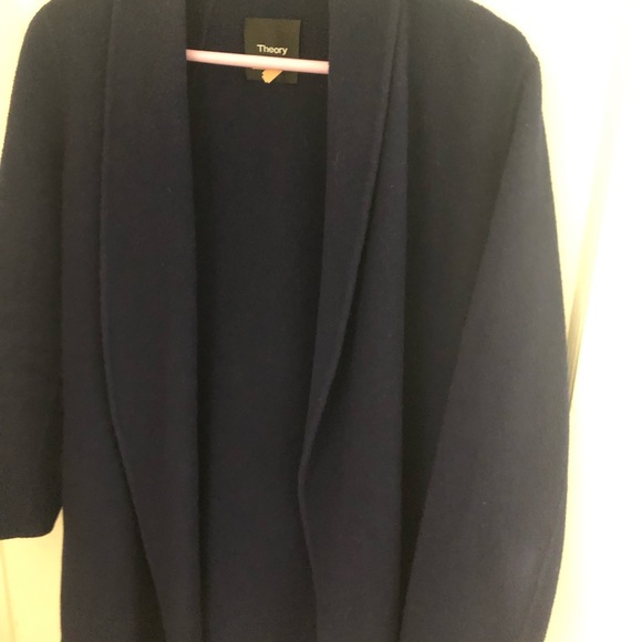 GUC Theory Clairene Shawl Jacket Wool Blue M - Picture 5 of 7